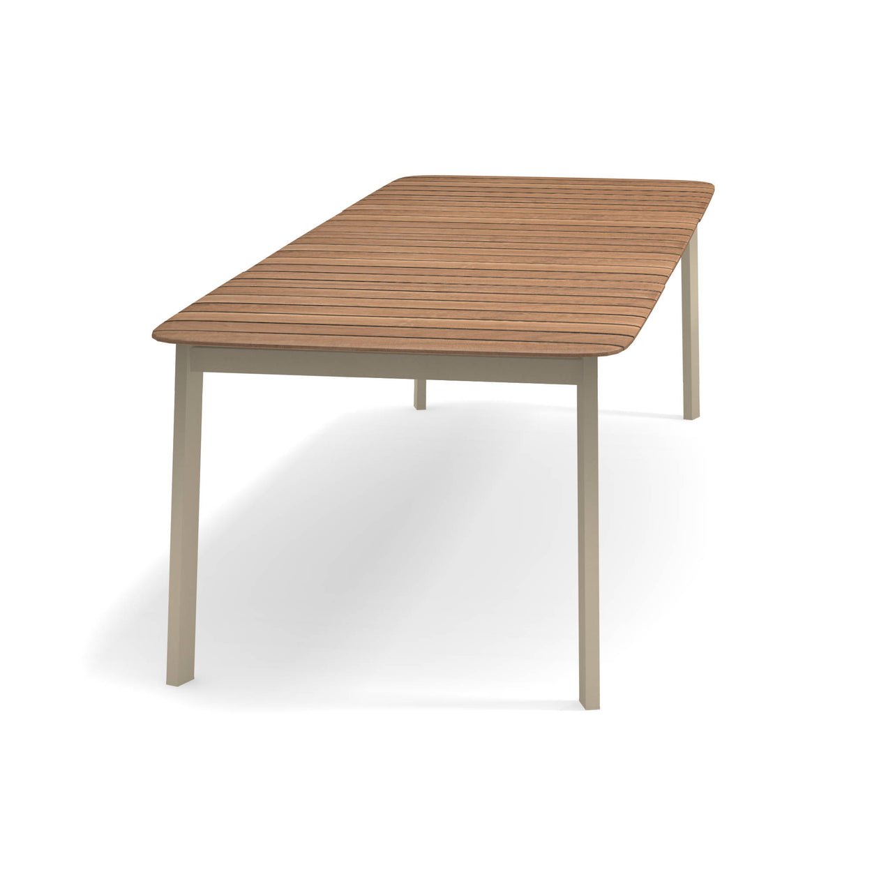 Shine Tafel 180x100 verlengbaar+56+56 Aluminium + Teak top
