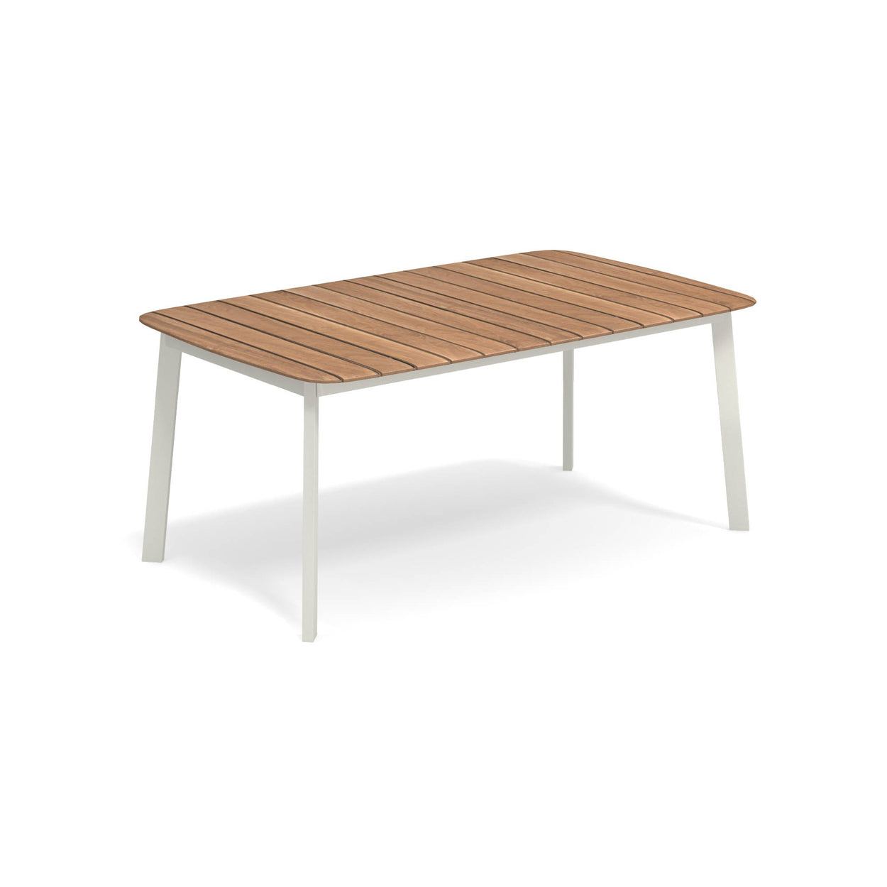 Shine Table rechthoek Aluminium + Teak top - 166x100