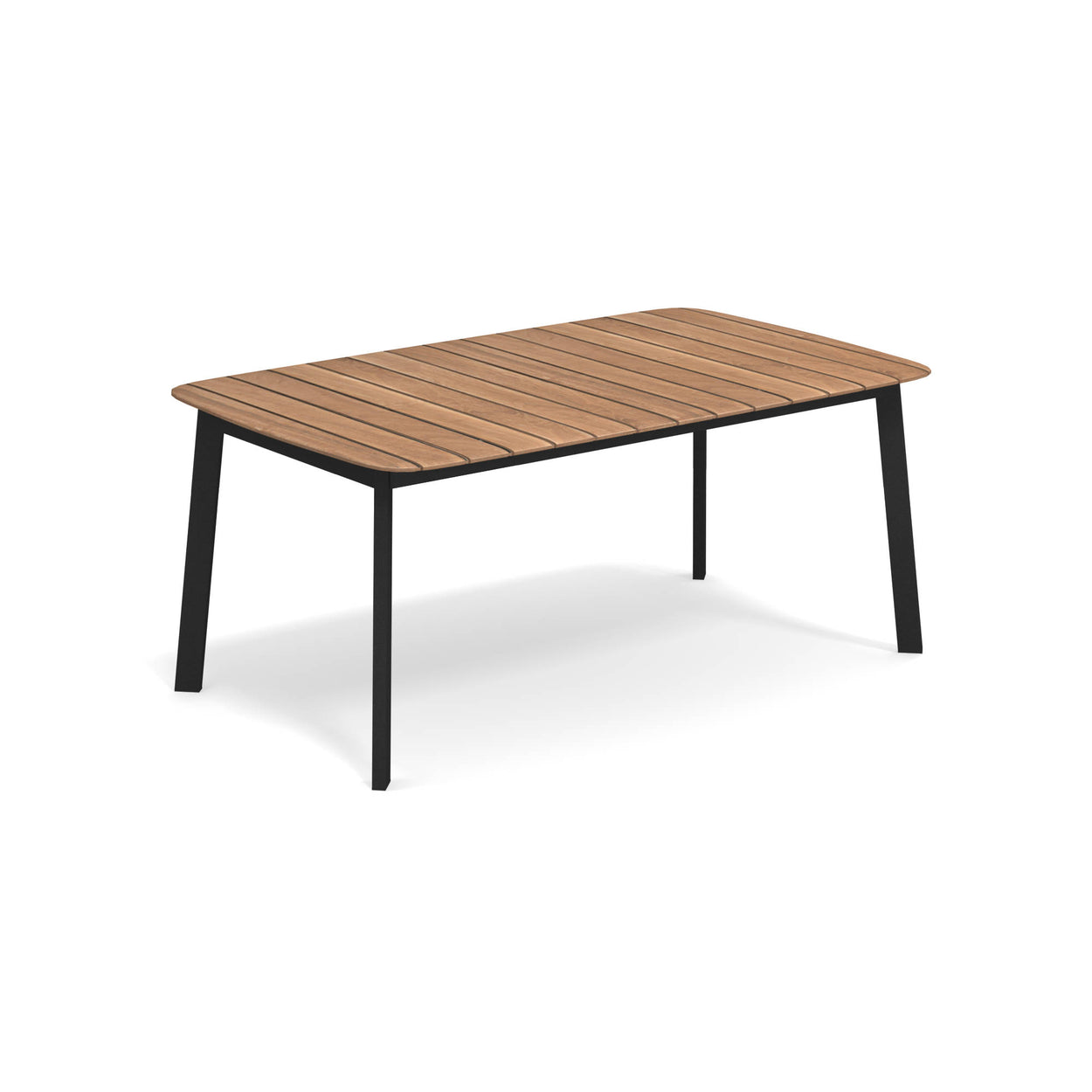 Shine Table rechthoek Aluminium + Teak top - 166x100