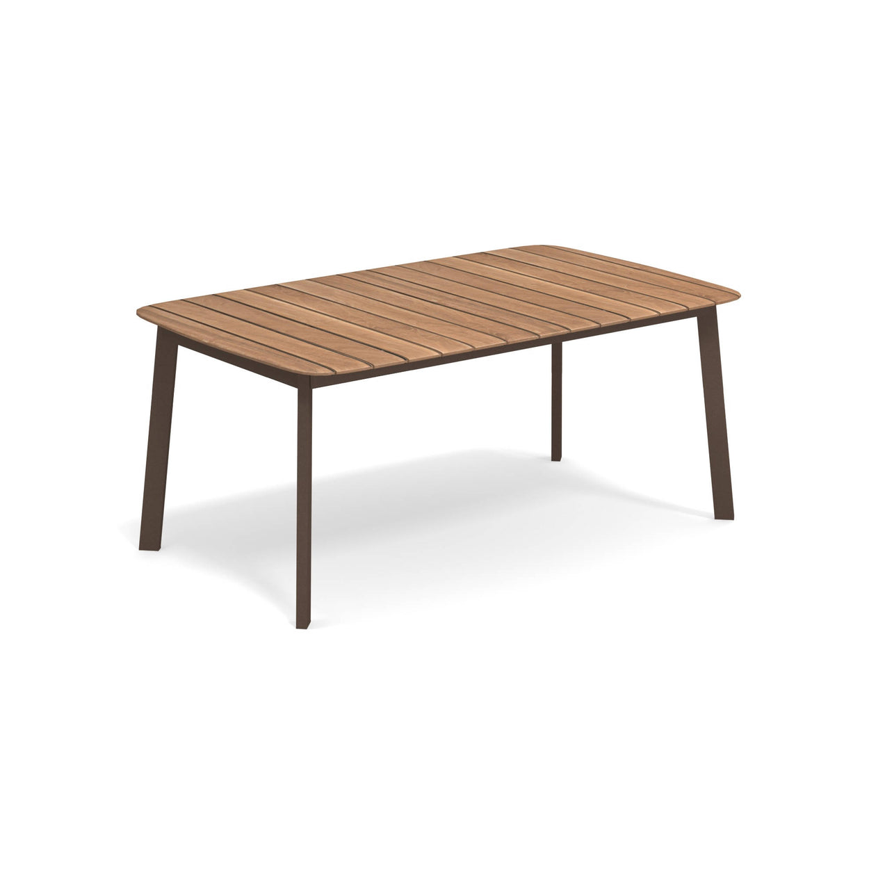 Shine Table rechthoek Aluminium + Teak top - 166x100