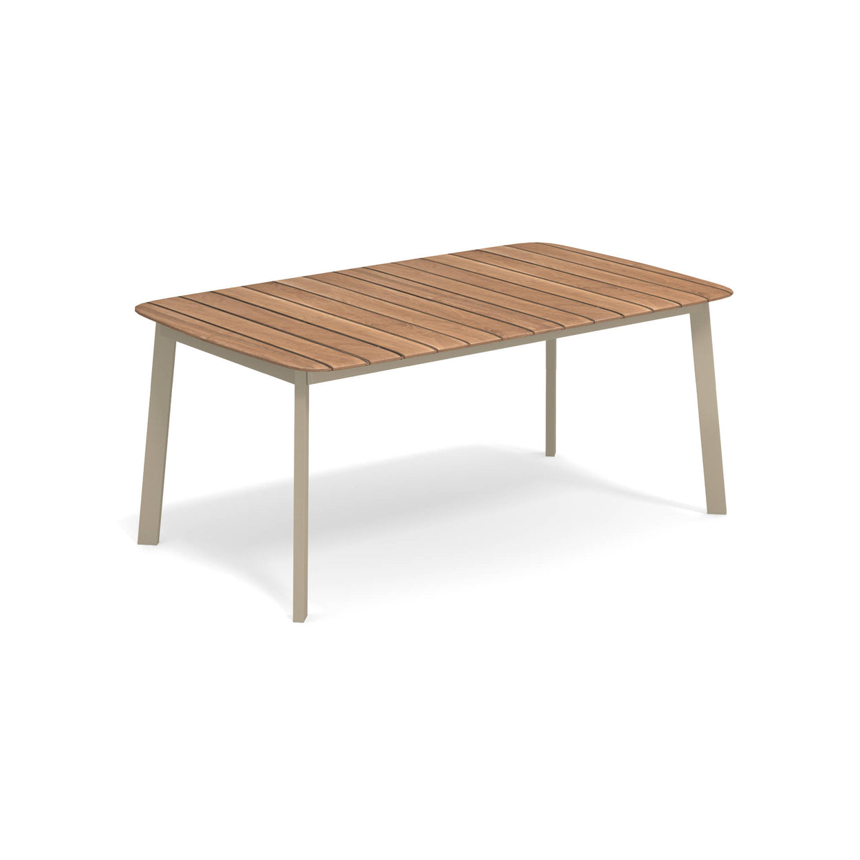 Shine Table rechthoek Aluminium + Teak top - 166x100