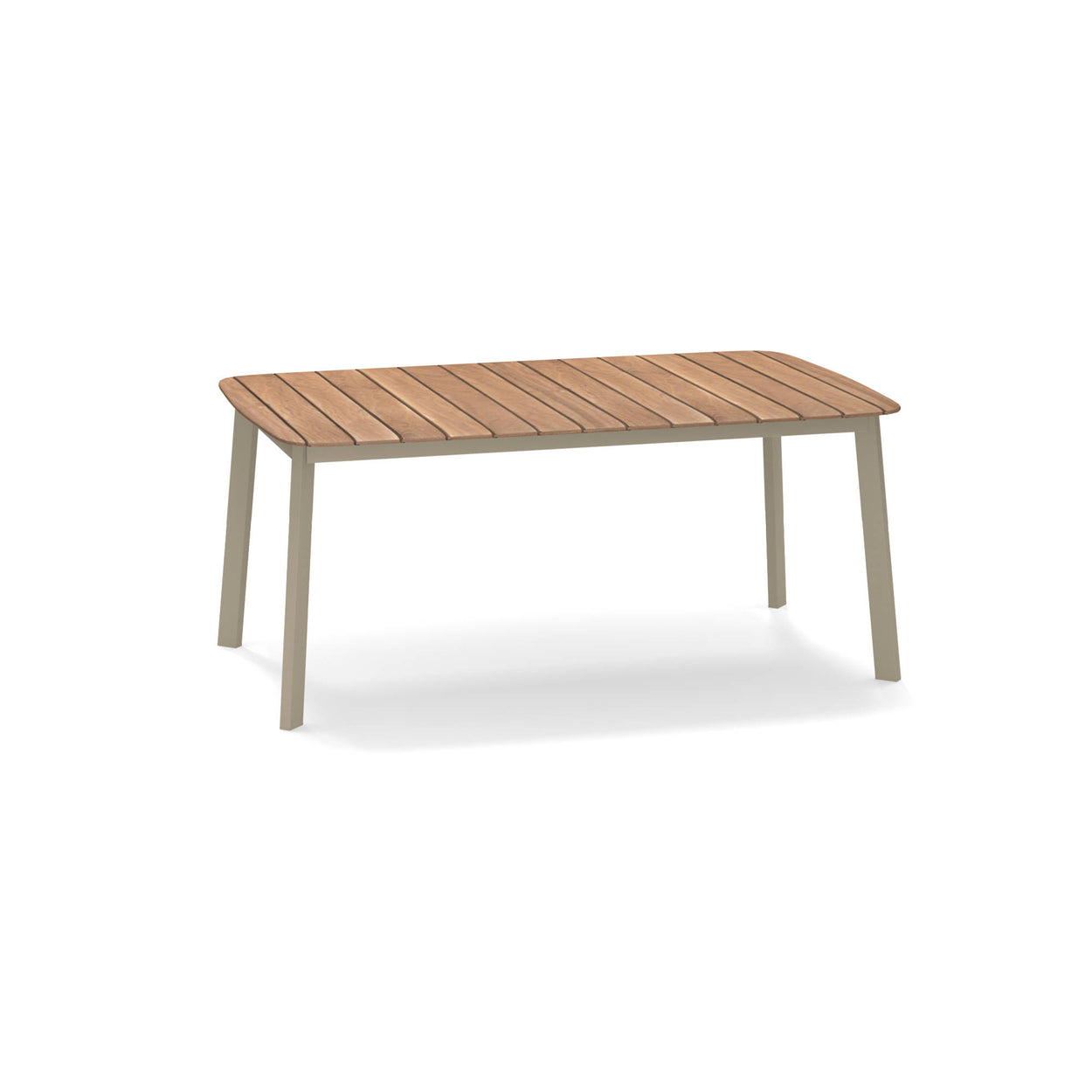 Shine Table rechthoek Aluminium + Teak top - 166x100