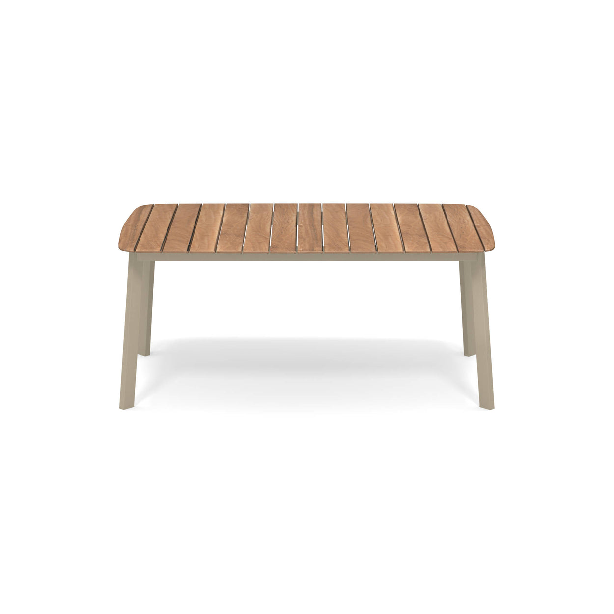 Shine Table rechthoek Aluminium + Teak top - 166x100