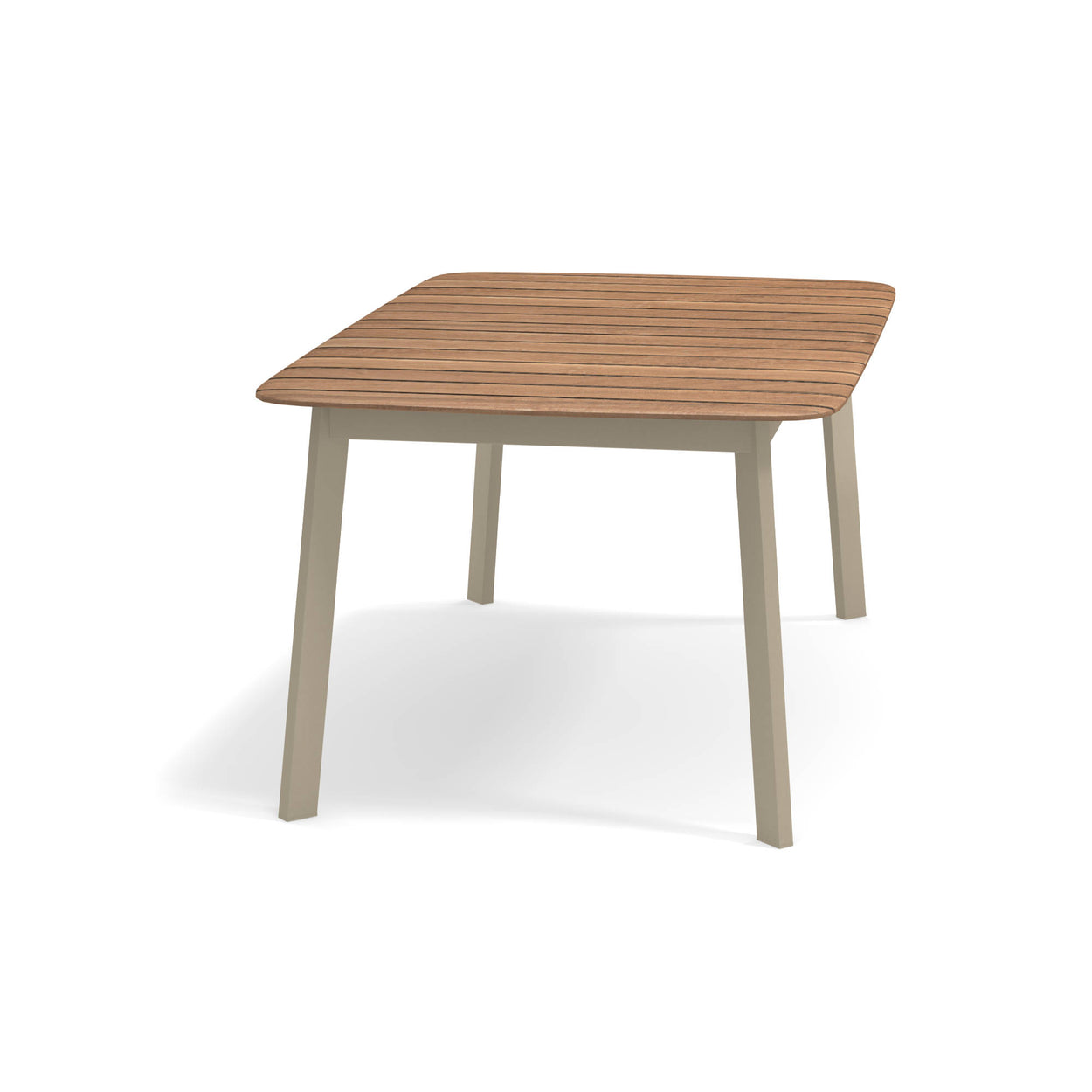 Shine Table rechthoek Aluminium + Teak top - 166x100