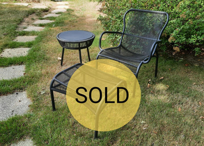 Set Loop lounge Chair, Loop footrest & Loop side table zwart