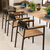 Shine Table rechthoek Aluminium + Teak top - 166x100