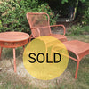 Set Loop lounge Chair, Loop footrest & Loop side table terracotta
