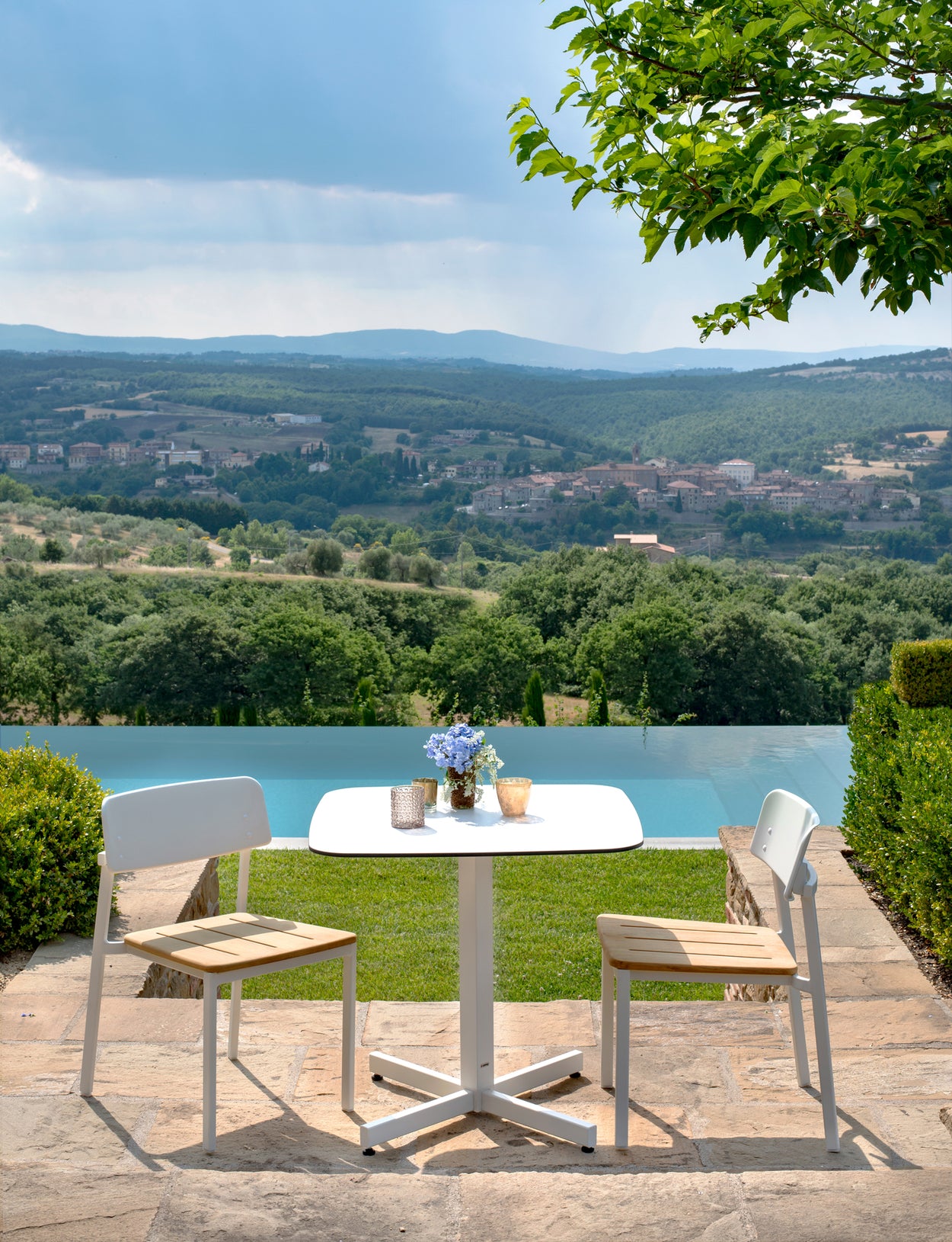 Shine chair Aluminium + Teak / 2 stuks