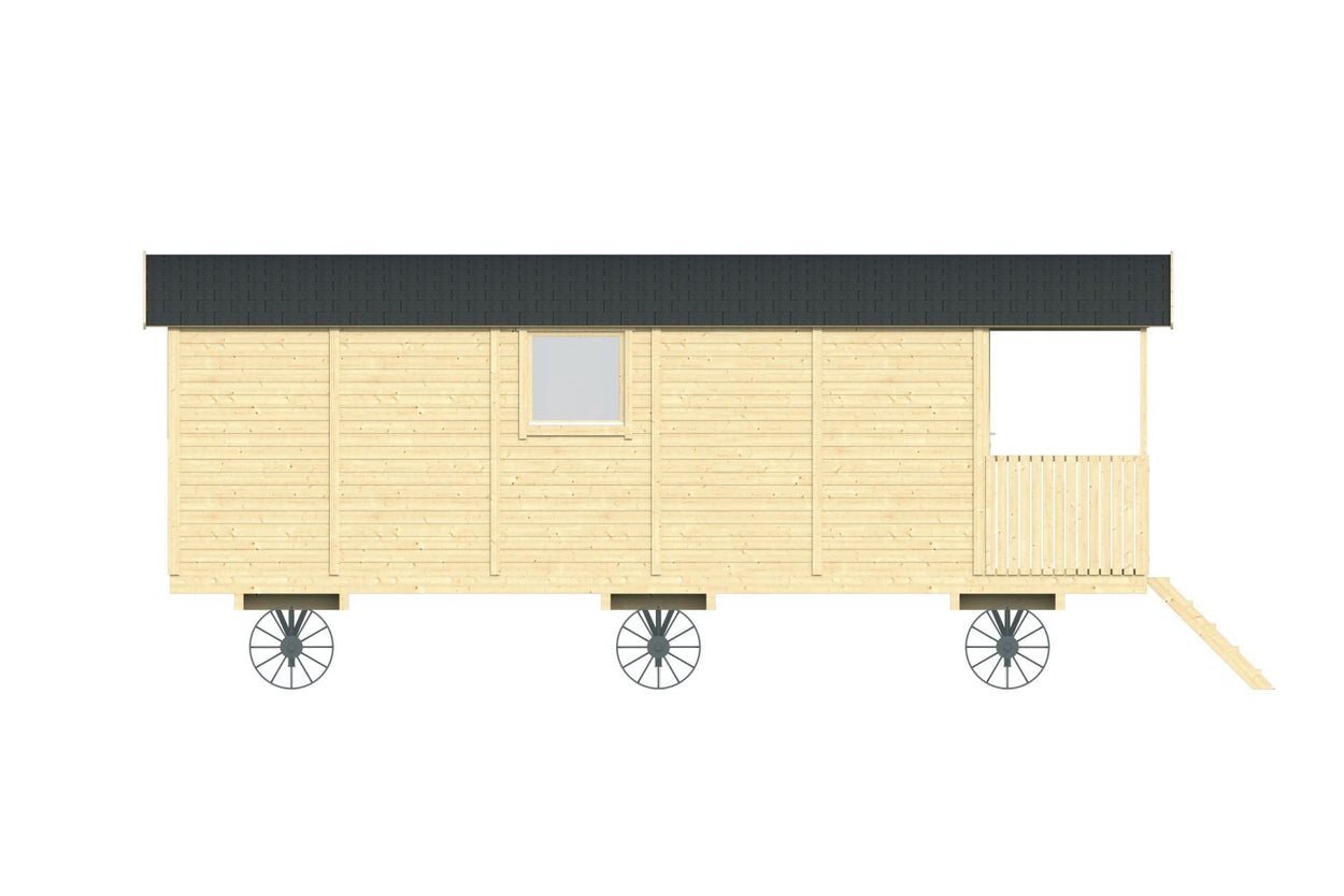Pipowagen KATHLEEN 720cm incl. veranda bouwpakket