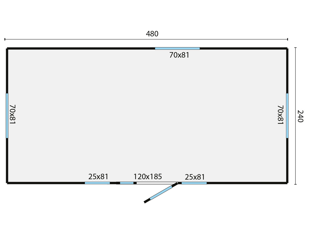 Pipowagen PATRICIA 480cm met 1,5 deur bouwpakket