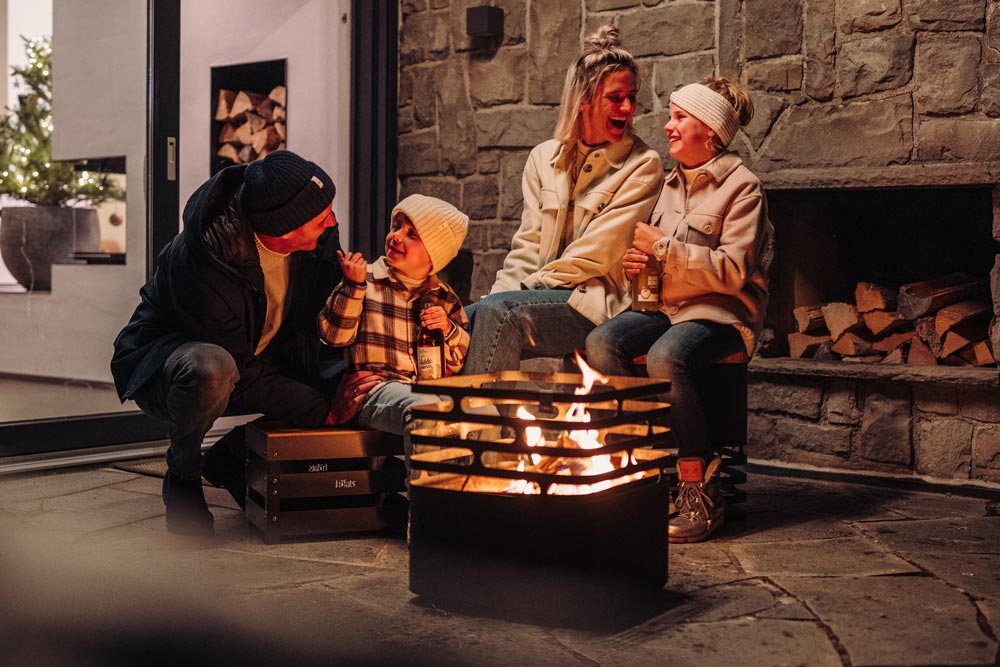 Cube Fire Basket Black