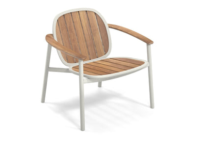 Twins lounge chair Aluminium + Teak / 2 stuks
