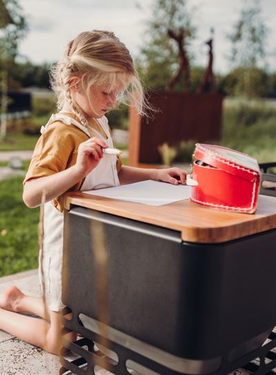 Cube Fire Basket Black