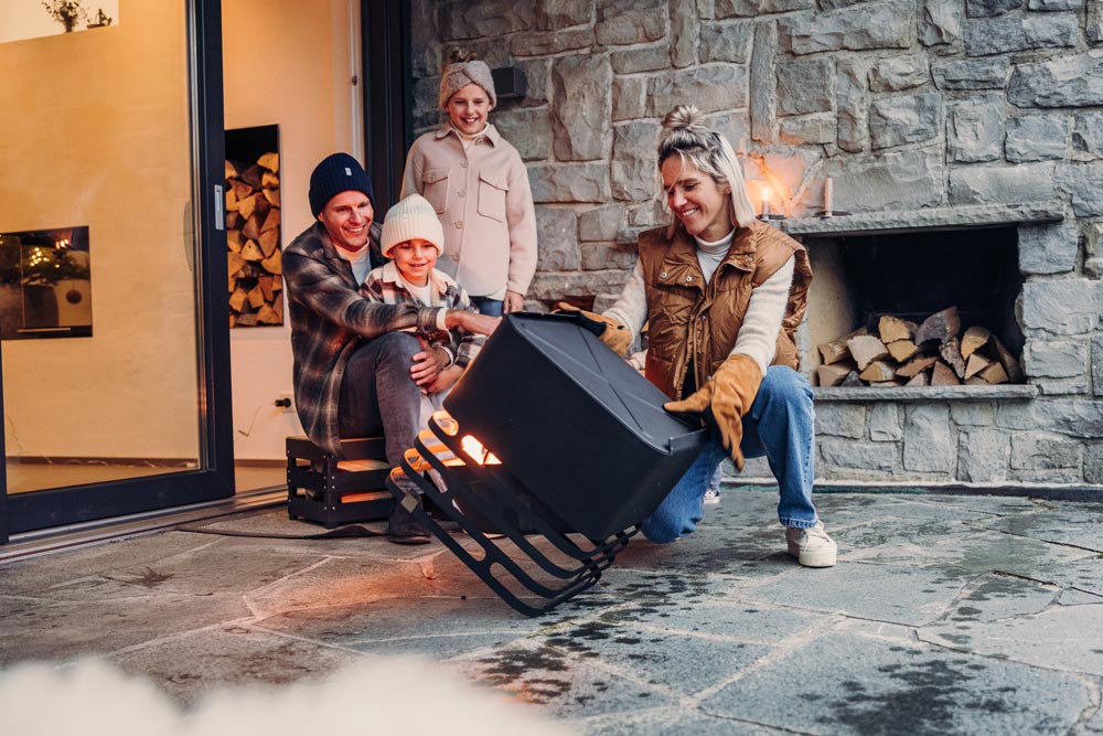 Cube Fire Basket Black