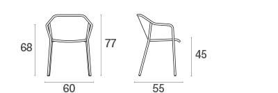 Set Terramare tafel 203x103 + Darwin armchair 4x + Darwin chair 4x