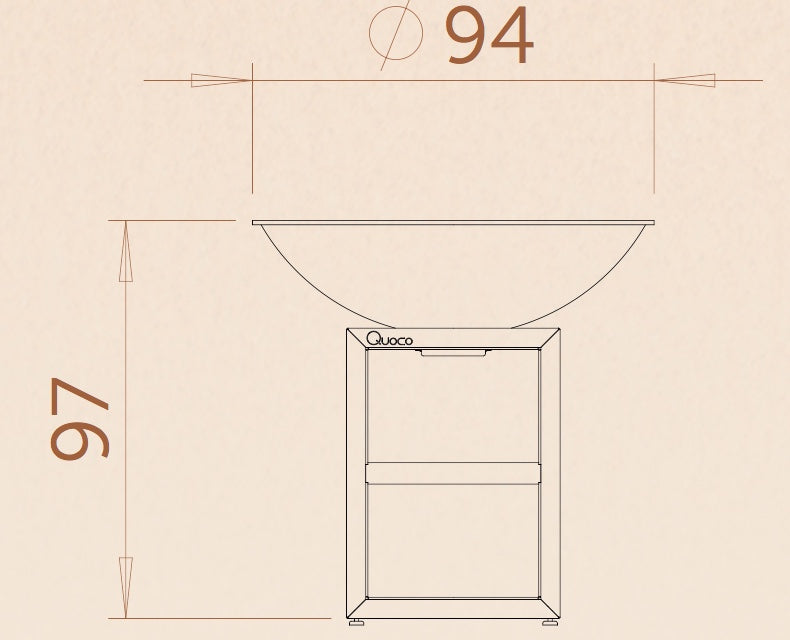Piatto Large 94cm - Corten