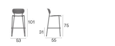 Apero barkruk / 2 stuks