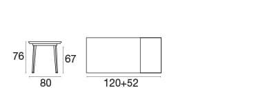 Plus4 tafel 120x80 verlengbaar+52