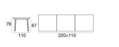 Plus4 tafel 220x110 verlengbaar+110