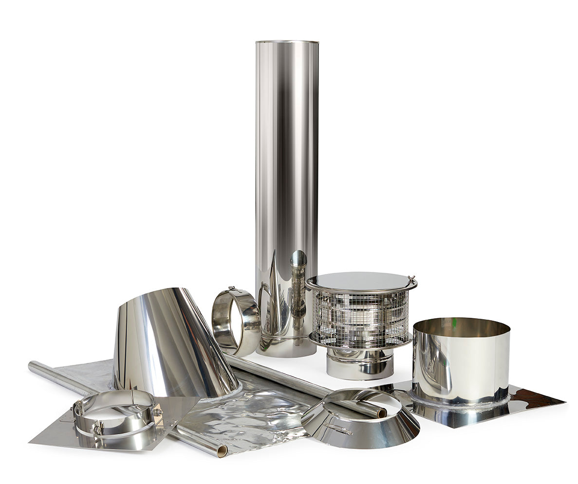 Dubbelwandig RVS dakdoorvoerset - 2 kleuren