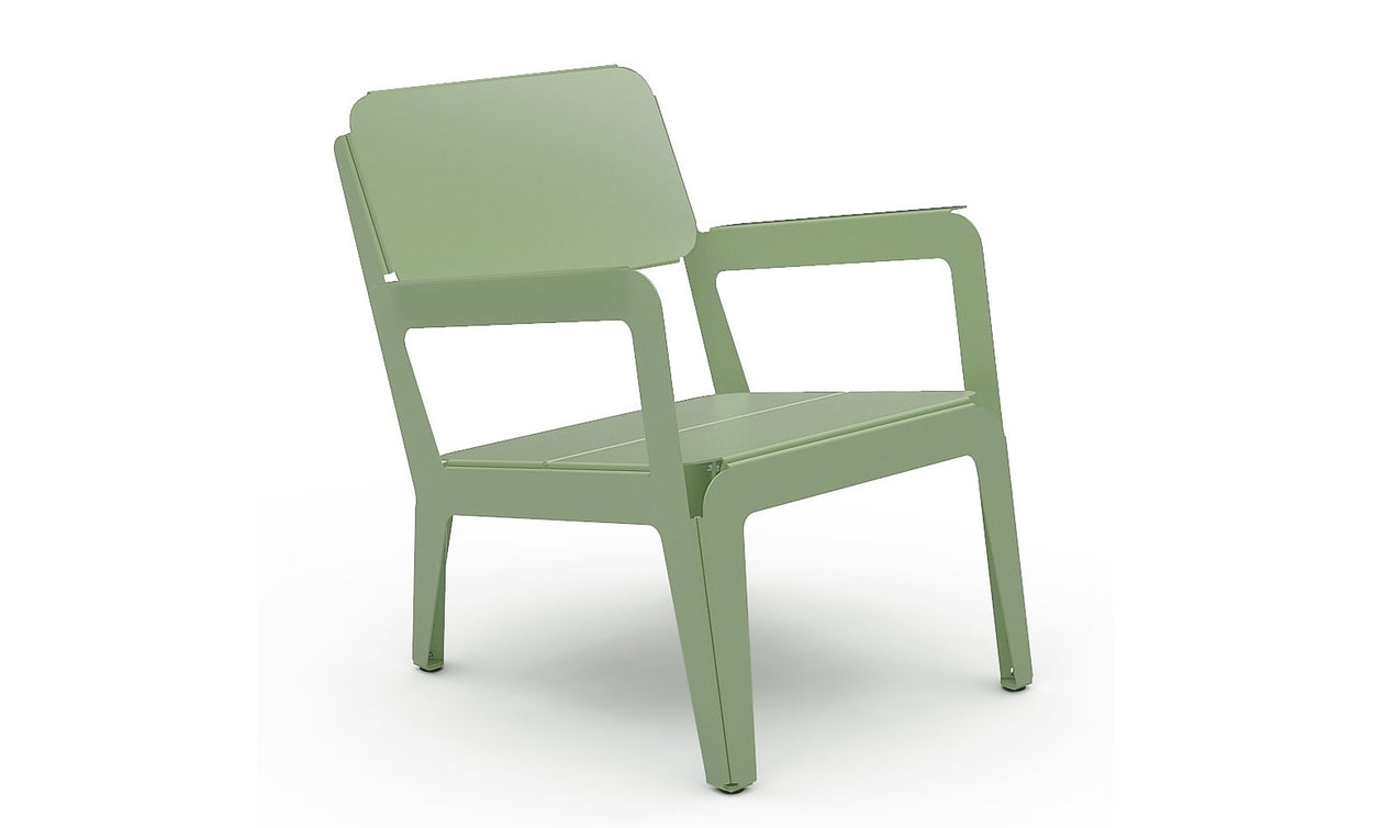 Bended Lounger Pale green + kussen