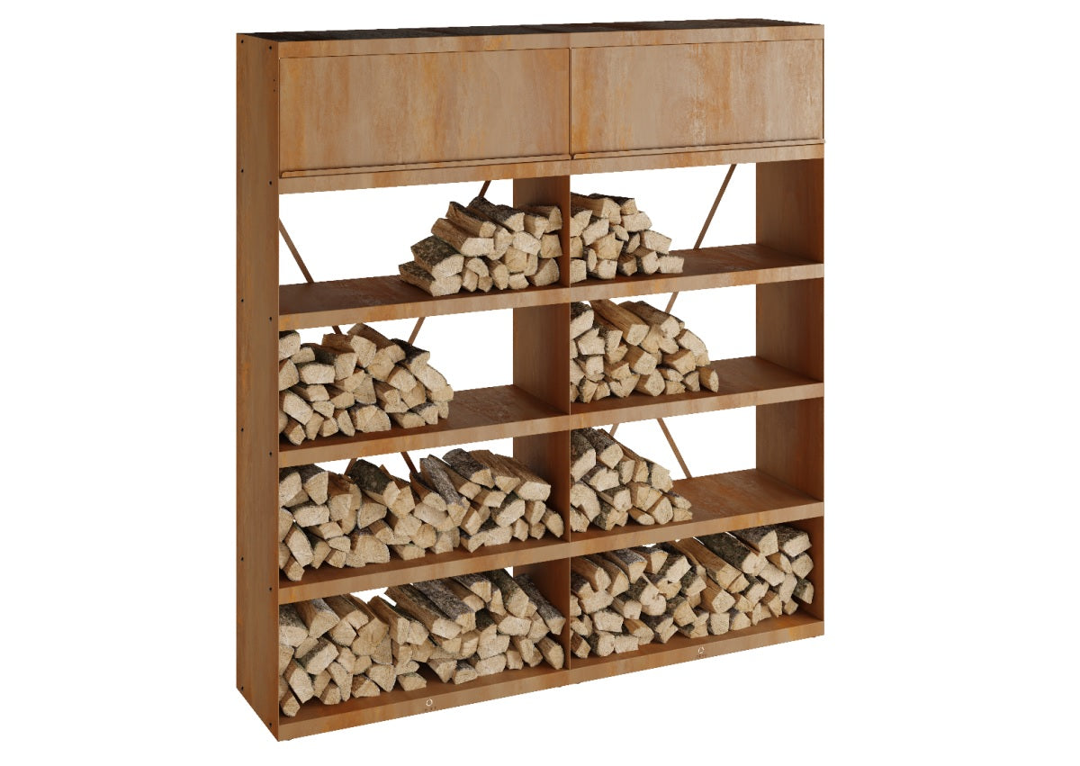 Wood Storage 200 - Corten/Black
