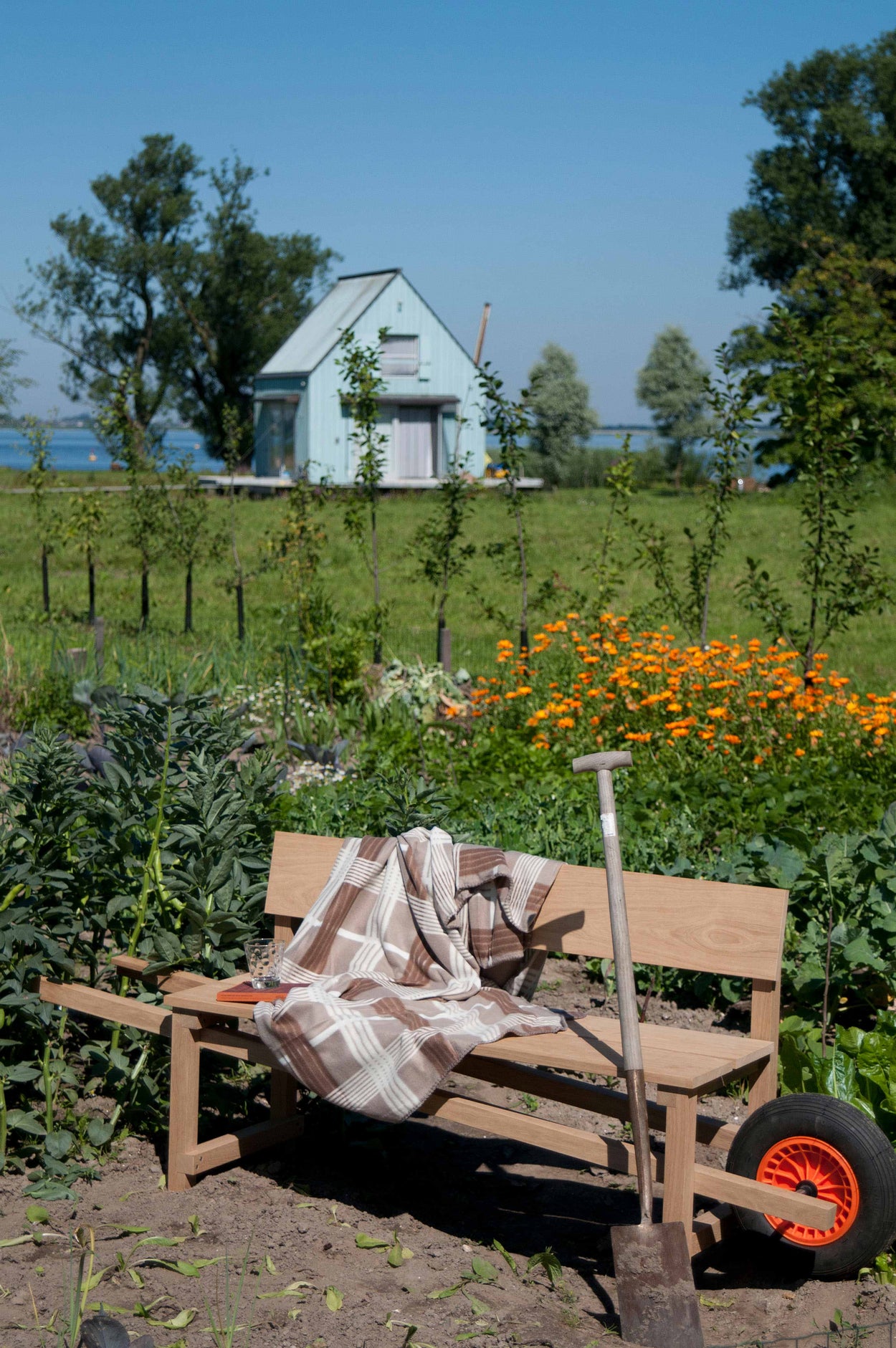 Wheelbench / Kruiwagenbank - Eiken Hout