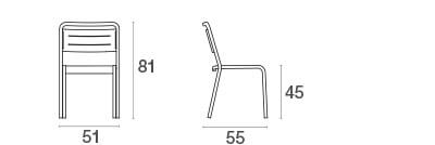 Urban chair Aluminium / 2 stuks