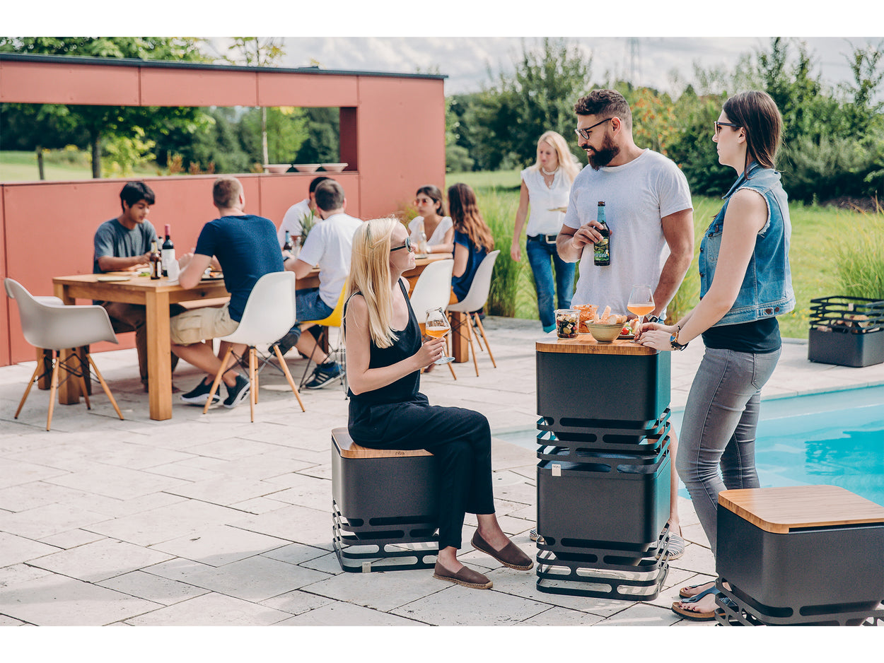 Cube Fire Basket Black