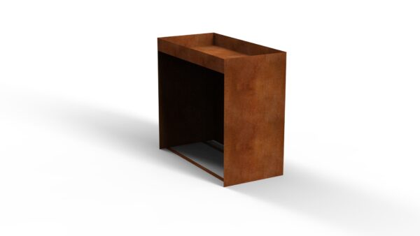 Houtstapelaar cortenstaal, met kruidentuin