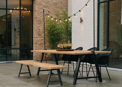 Set Matteo Dining table 215x100cm + Matteo Bench + Edgard dining chair x3