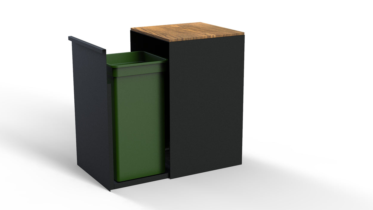 Afvalbak 70L enkel - 3 kleuren