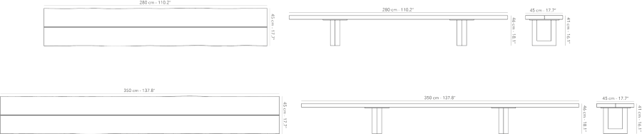 Nature bench - 3 sizes - 2 colours