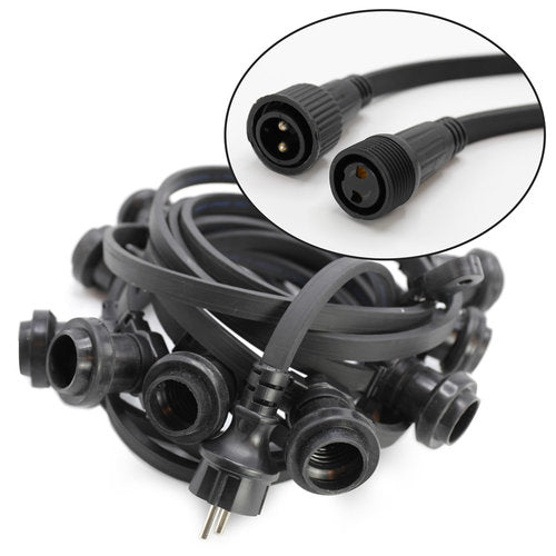 Lichtsnoer zwart excl. lampen - 3 sizes