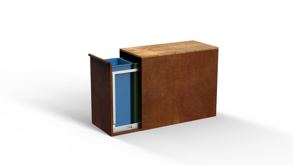 Afvalbak 70L dubbel - 3 kleuren