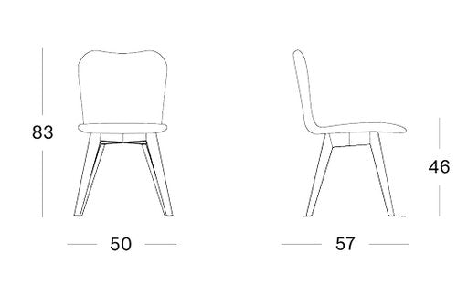 Lena Dining chair - teak base