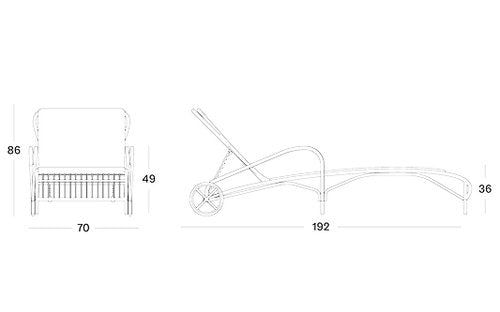 Lucy Sunlounger with arms