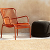 Set Loop lounge Chair, Loop footrest & Loop side table terracotta