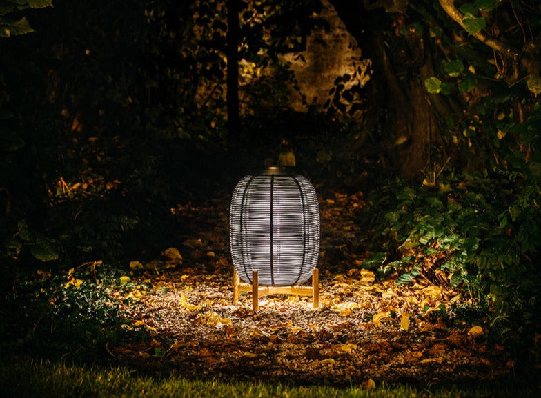 Tika Lantern - teak base Large