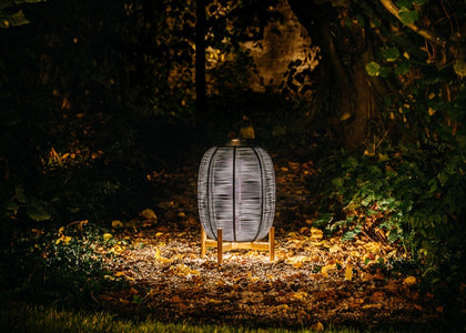 Tika Lantern - teak base Large