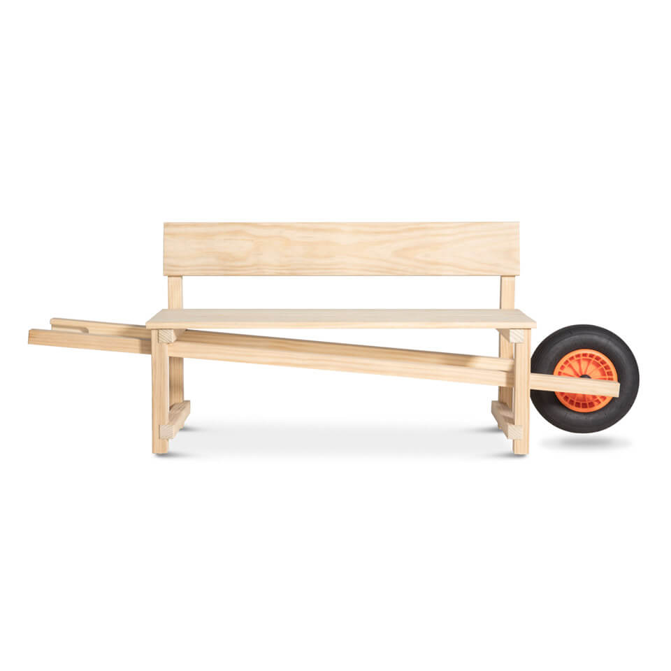 Wheelbench / Kruiwagenbank - Eiken Hout