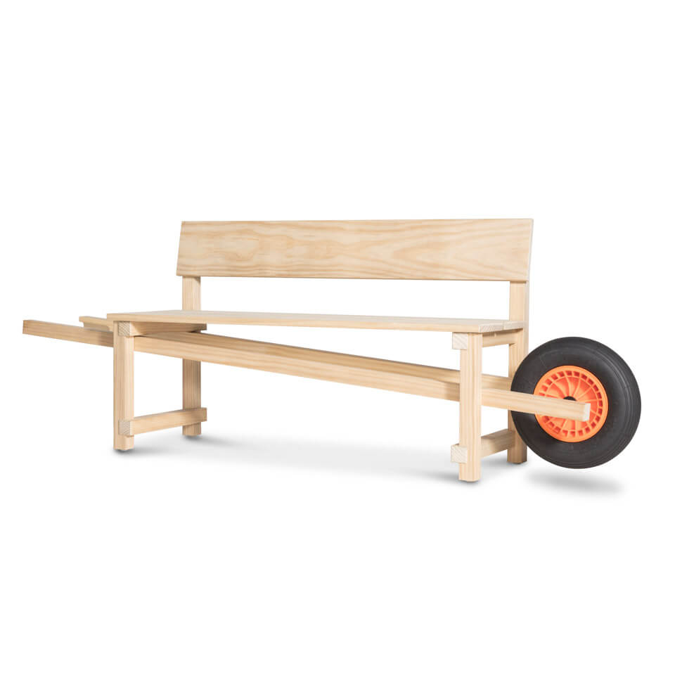 Wheelbench / Kruiwagenbank - Eiken Hout
