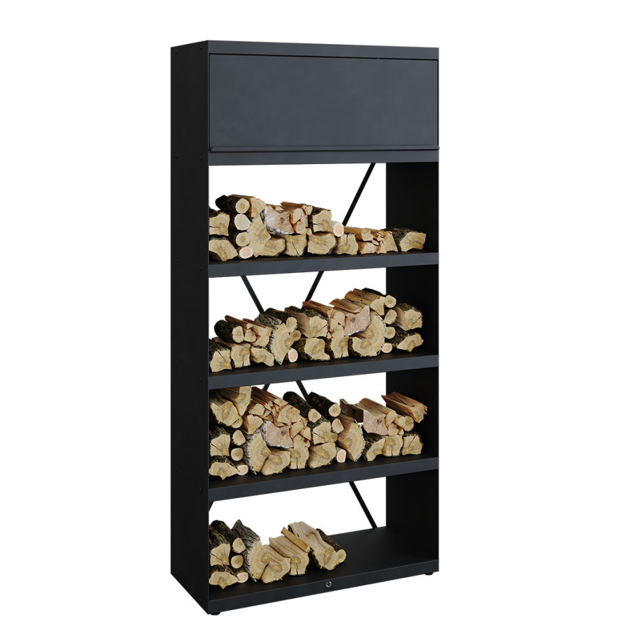 Wood Storage 100 - Corten/Black